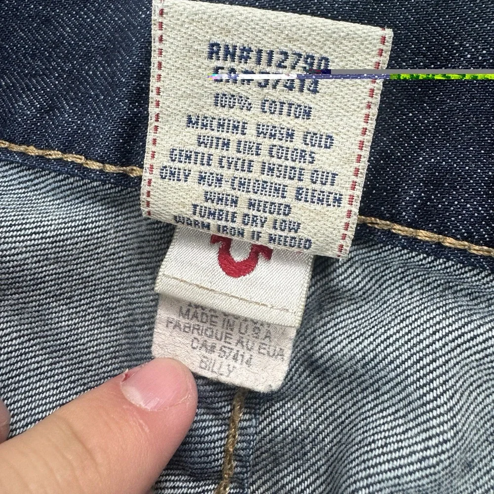 True Religion Dark Wash Billy Thick Stitch Men's‎ Jeans Size 36x28